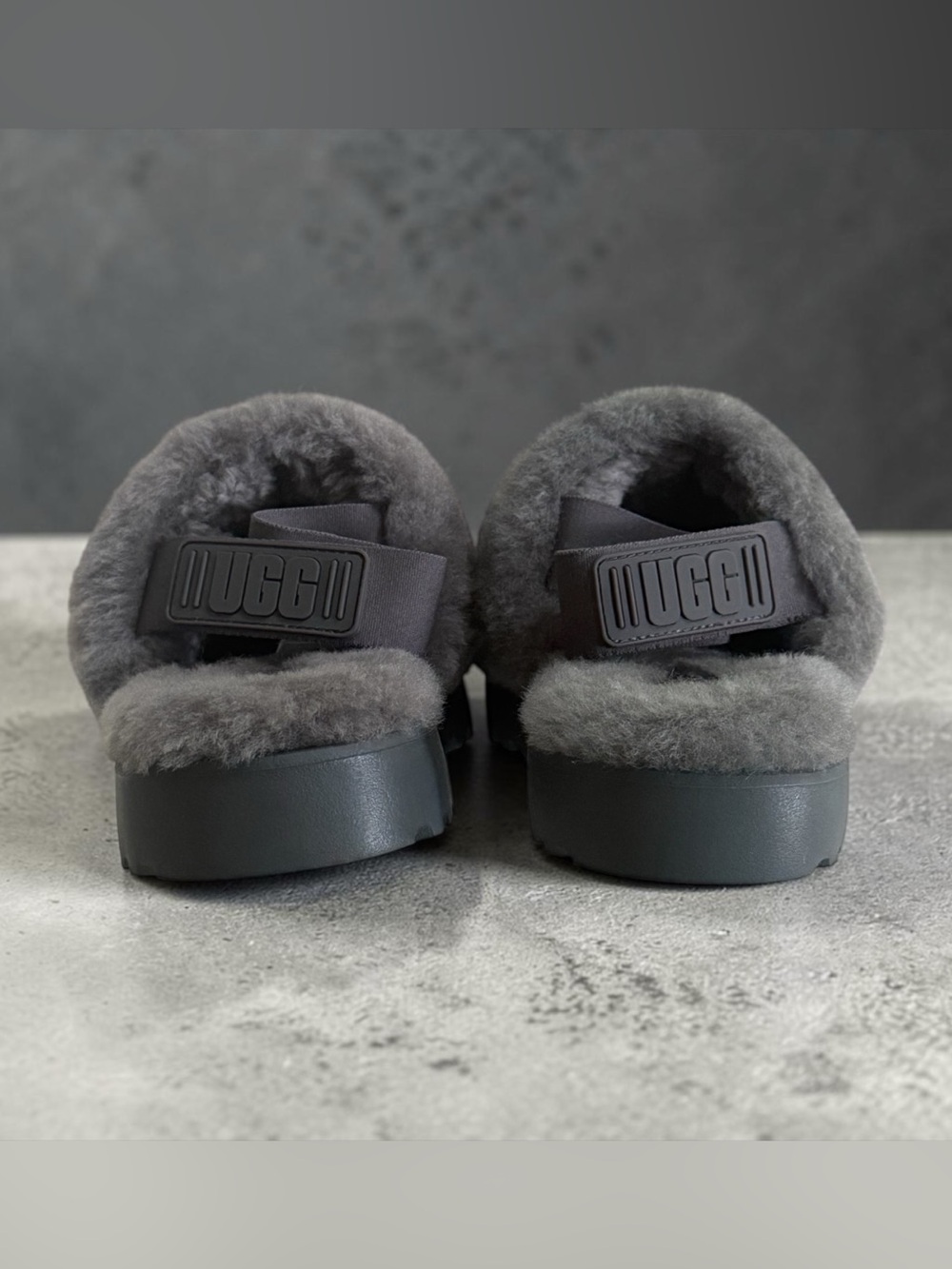 NWOT UGG Women's Fluff Yeah Slippers Grey Sheepskin Slingback! Size 10! NEW! - Picture 4 of 8